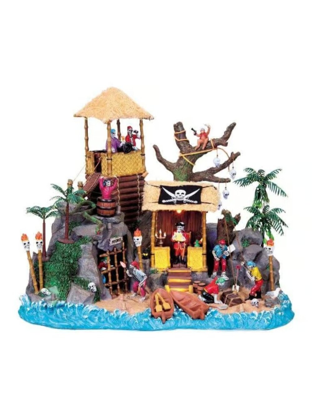 LEMAX Spooky Town Pirates Hideout Musical & Lighted TESTED WORKING